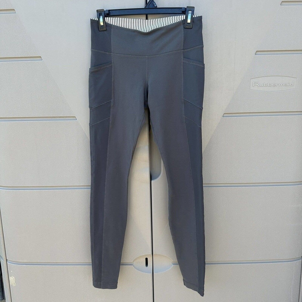 lululemon wunder under luon mid rise pockets olive brown Full Length Leggings 8